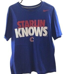 SALE Nike Starlin Knows Chicago Cubs T-Shirt Mens Size L Blue